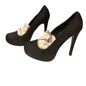 Kardashian Kollection Los Angeles Black Suede Stiletto 5” Heels Women's size 7M